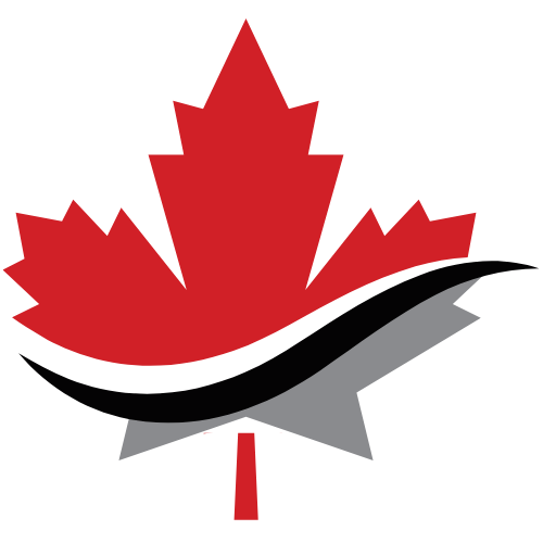 maple leaf icon with waves of the mdl colours going through it